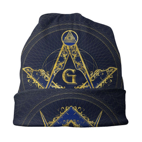 Master Mason Blue Lodge Beanie - Evil Eye Symbol - Bricks Masons