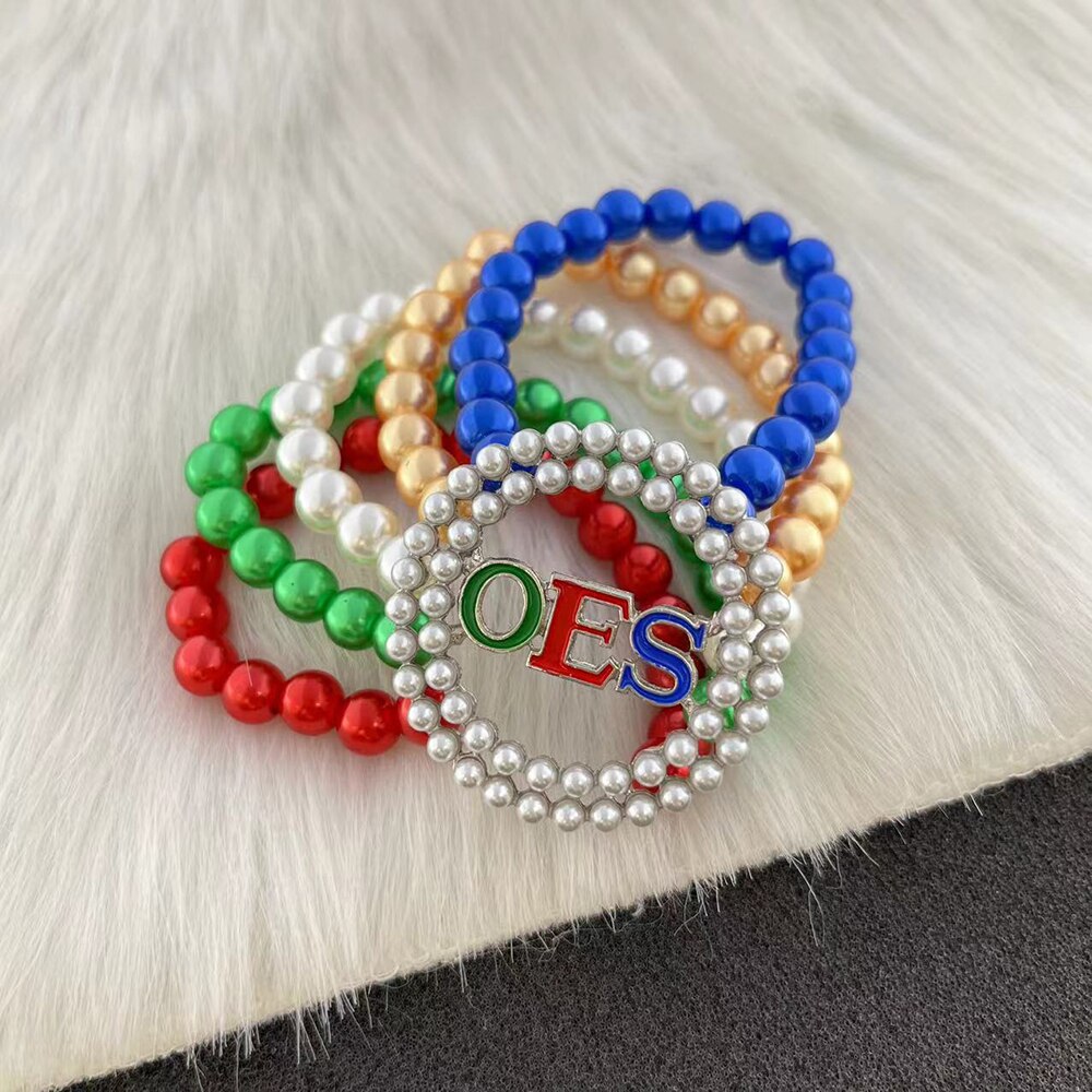 OES Bracelet - Colorful Pearls - Bricks Masons