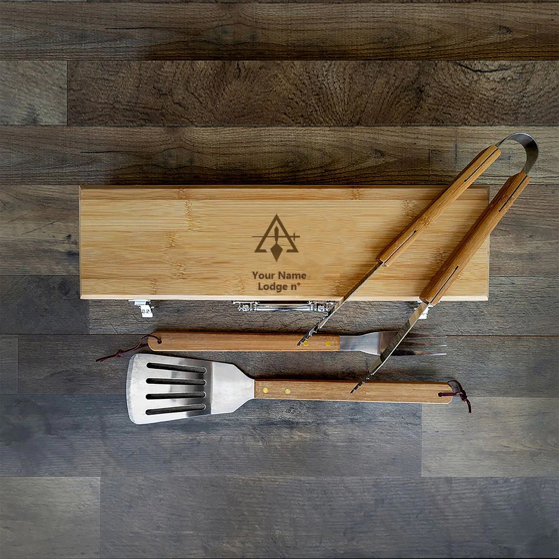 Council Grill Tool - BBQ Set & Bamboo Case - Bricks Masons