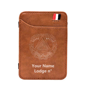 Grand Master Blue Lodge Wallet - Black & Brown - Bricks Masons