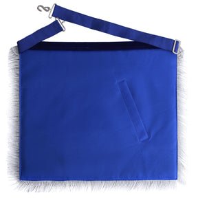 Junior Steward Blue Lodge Officer Apron - Navy Blue With Silver Side Tabs - Bricks Masons