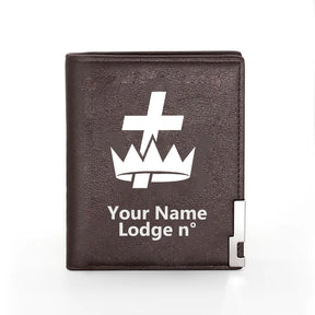 Knights Templar Commandery Wallet - Black & Brown - Bricks Masons