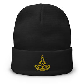 Past Master Blue Lodge California Regulation Beanie - Golden Embroidery - Bricks Masons