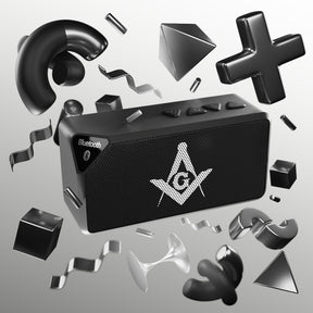 Master Mason Blue Lodge Bluetooth Speaker - White Square & Compass G - Bricks Masons