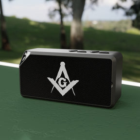 Master Mason Blue Lodge Bluetooth Speaker - White Square & Compass G - Bricks Masons