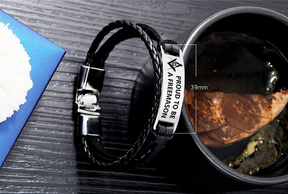 Master Mason Blue Lodge Bracelet - Black & Brown - Bricks Masons