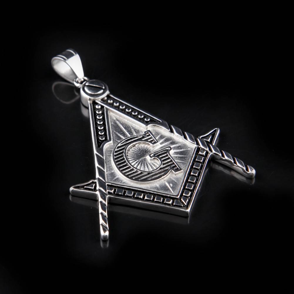 Master Mason Blue Lodge Necklace - Various Titanium Steel Colors - Bricks Masons