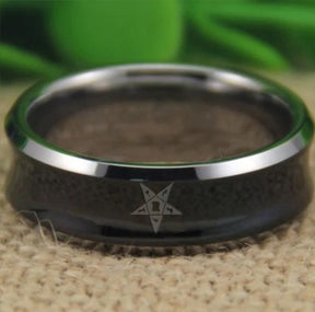 OES Ring - Black Silver Edges - Bricks Masons