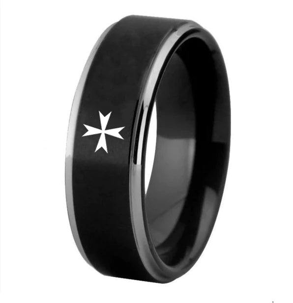 Order of Malta Commandery Ring - High Quality Tungsten - Bricks Masons