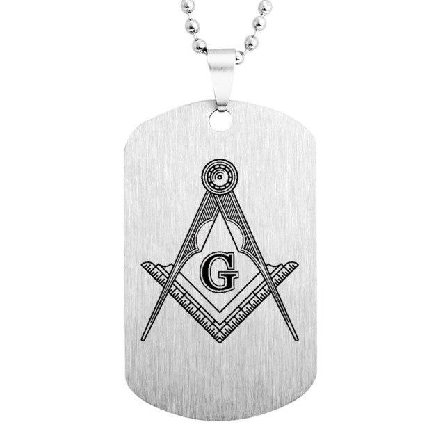 Master Mason Blue Lodge Necklace - Square & Compass G Stainless Steel - Bricks Masons