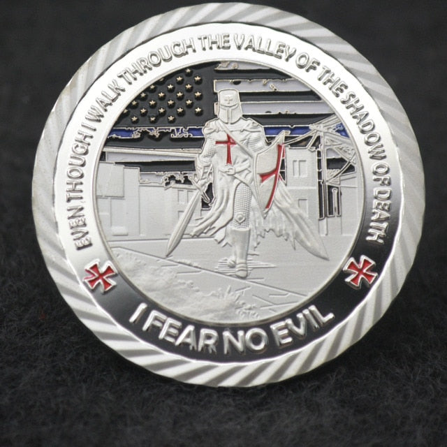 Knights Templar Commandery Coin - "I Fear No Evil" Crusader Cross Christ Commemorative - Bricks Masons