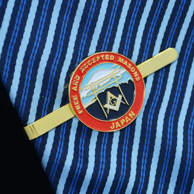 Master Mason Blue Lodge Tie Bar - FREE AND ACCEPTED MASONS Japanese Shrine Torii - Bricks Masons