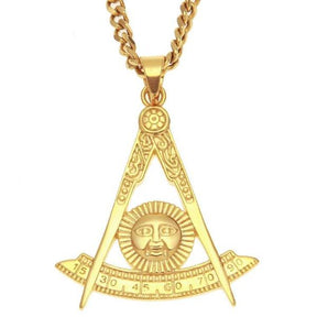 Past Master Masonic Pendant Necklace - Bricks Masons