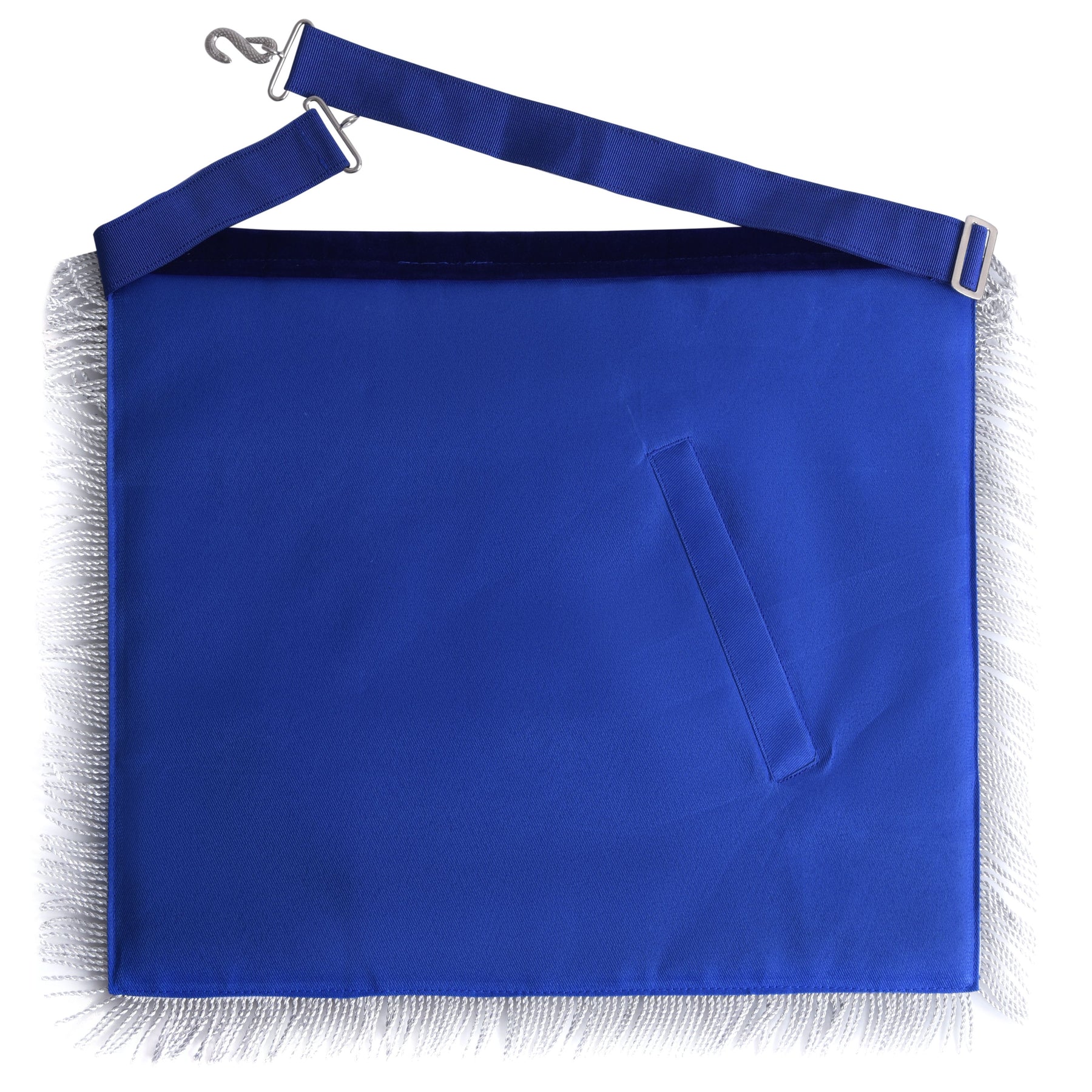 Senior Warden Blue Lodge Officer Apron - Silver Fringe & Side Tabs - Bricks Masons