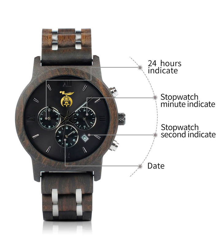 Shriners Wristwatch - Various Wood Colors - Bricks Masons