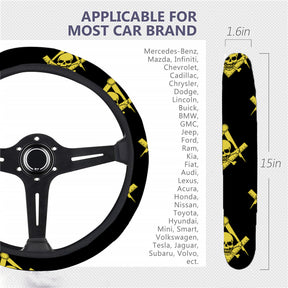 Widows Sons Steering Wheel Cover - White & Gold - Bricks Masons